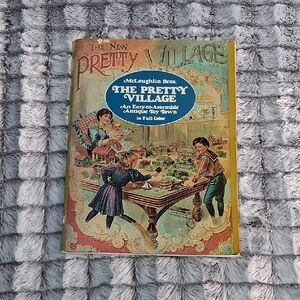 Vintage 1980 McLoughlin Bros. The Pretty Village Antique Toy Town Book